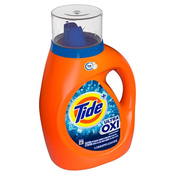 Tide Ultra Oxi Liquid Laundry Detergent, 24 Loads, 34 oz