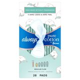 Always Pure Cotton with FlexFoam Pads Regular Absorbency, Size 1, 28 CT, thumbnail image