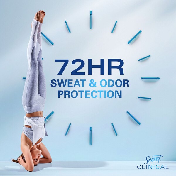 Secret Clinical Strength 48-Hour Invisible Solid Antiperspirant Stick, Completely Clean, 2.6 OZ