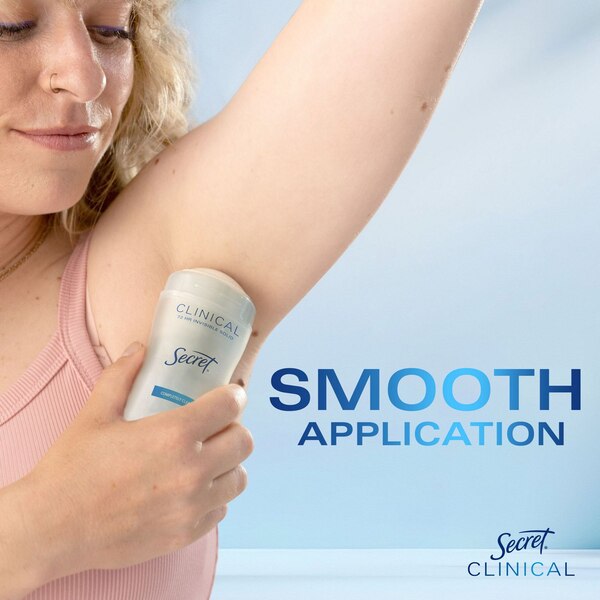 Secret Clinical Strength 48-Hour Invisible Solid Antiperspirant Stick, Completely Clean, 2.6 OZ