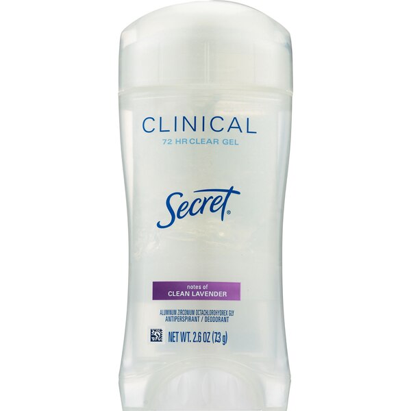 Secret Clinical 72 HR Clear Gel Antiperspirant Deodorant, Clean Lavender, 2.6 OZ
