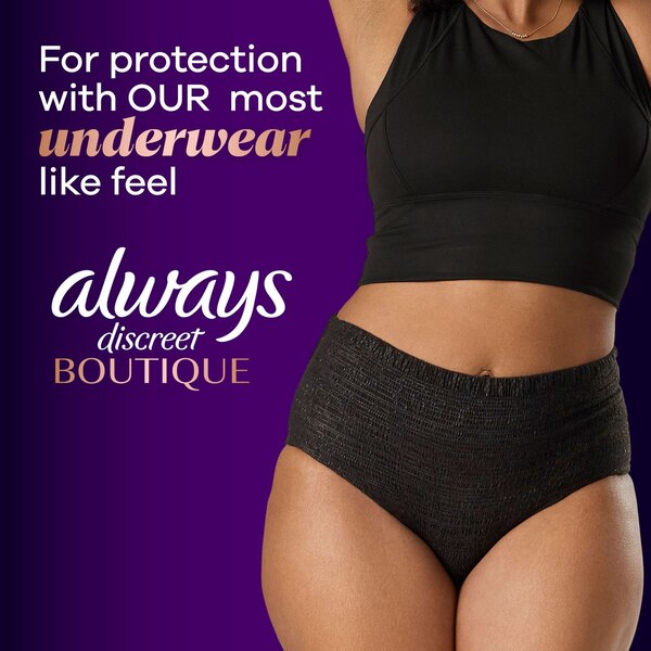 Always Discreet Incontinence Underwear for Women Maximum Protection, L, 17 CT