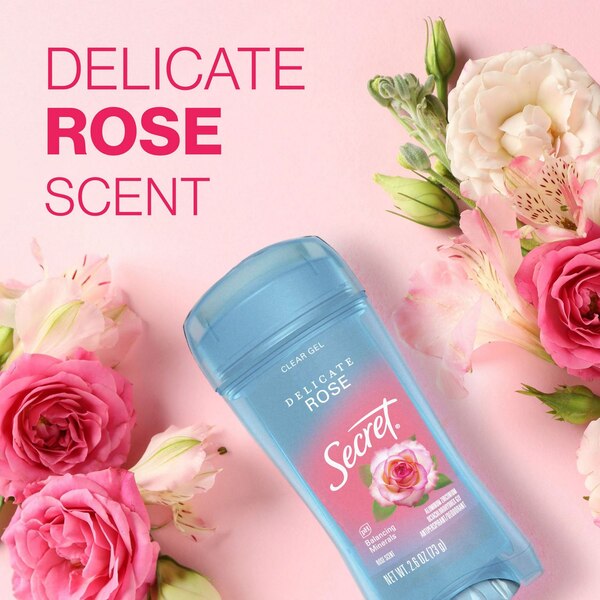 Secret Fresh Antiperspirant and Deodorant Clear Gel, Delicate Rose, 2.6 OZ