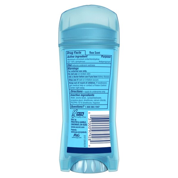 Secret Fresh Antiperspirant and Deodorant Clear Gel, Delicate Rose, 2.6 OZ