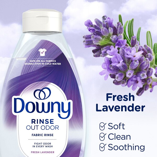 Downy Rinse Out Odor Fabric Rinse, Fresh Lavender Scent, 48 oz