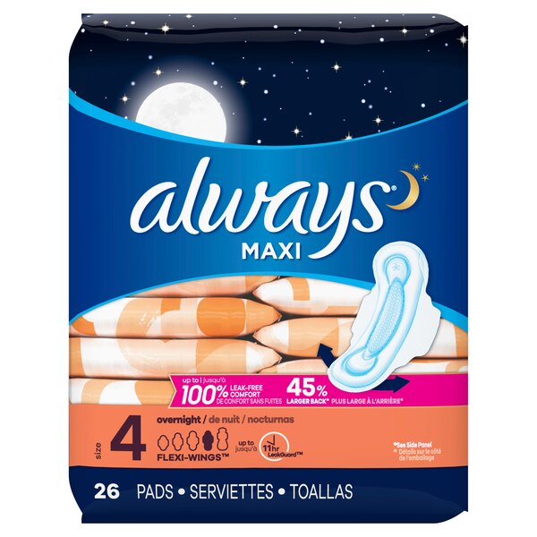 Always Maxi Pads With Flexi-Wings Size4 Overnight
