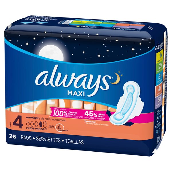 Always Maxi Pads With Flexi-Wings Size4 Overnight