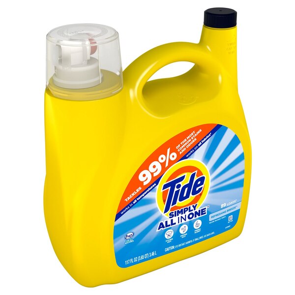 Tide Simply Clean & Fresh Liquid Laundry Detergent, Refreshing Breeze, 89 loads, 117 oz