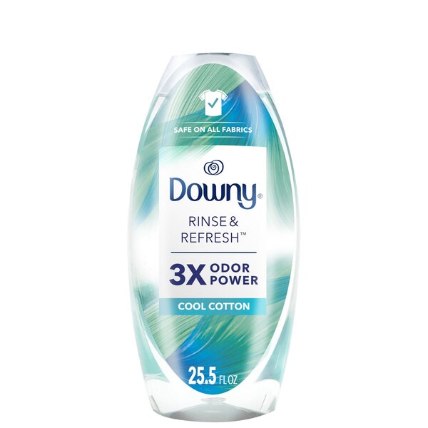 Downy Rinse & Refresh Laundry Odor Remover and Fabric Softener, Cool Cotton, 25.5 oz