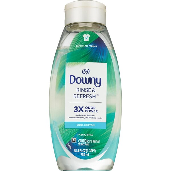 Downy Rinse & Refresh Laundry Odor Remover and Fabric Softener, Cool Cotton, 25.5 oz