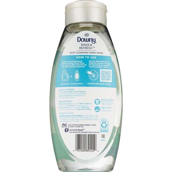 Downy Rinse & Refresh Laundry Odor Remover and Fabric Softener, Cool Cotton, 25.5 oz
