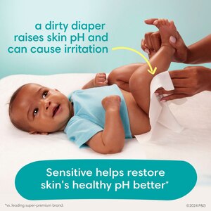 Pampers Baby Wipes Sensitive Perfume Free 1X Pop-Top 56 Count