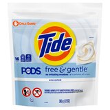 Tide PODS Liquid Laundry Detergent Pacs, Free & Gentle, 16 ct, thumbnail image