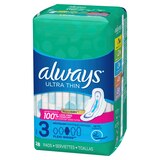 Always Ultra Thin Extra Long Size 3 Pads with Wings, Unscented, Super, thumbnail image