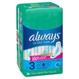 Always Ultra Thin Extra Long Size 3 Pads with Wings, Unscented, Super, thumbnail image