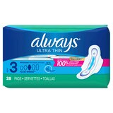 Always Ultra Thin Extra Long Size 3 Pads with Wings, Unscented, Super, thumbnail image