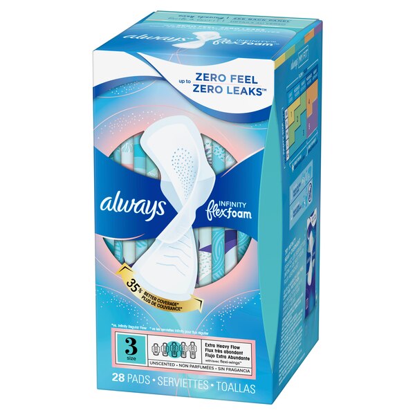 Always Infinity FlexFoam Size 3 Pads, Unscented, Extra Heavy
