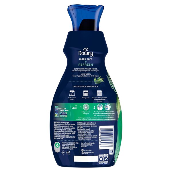 Downy Ultra Soft + Refresh Liquid Fabric Softener, Birch Water & Botanicals, 26 oz