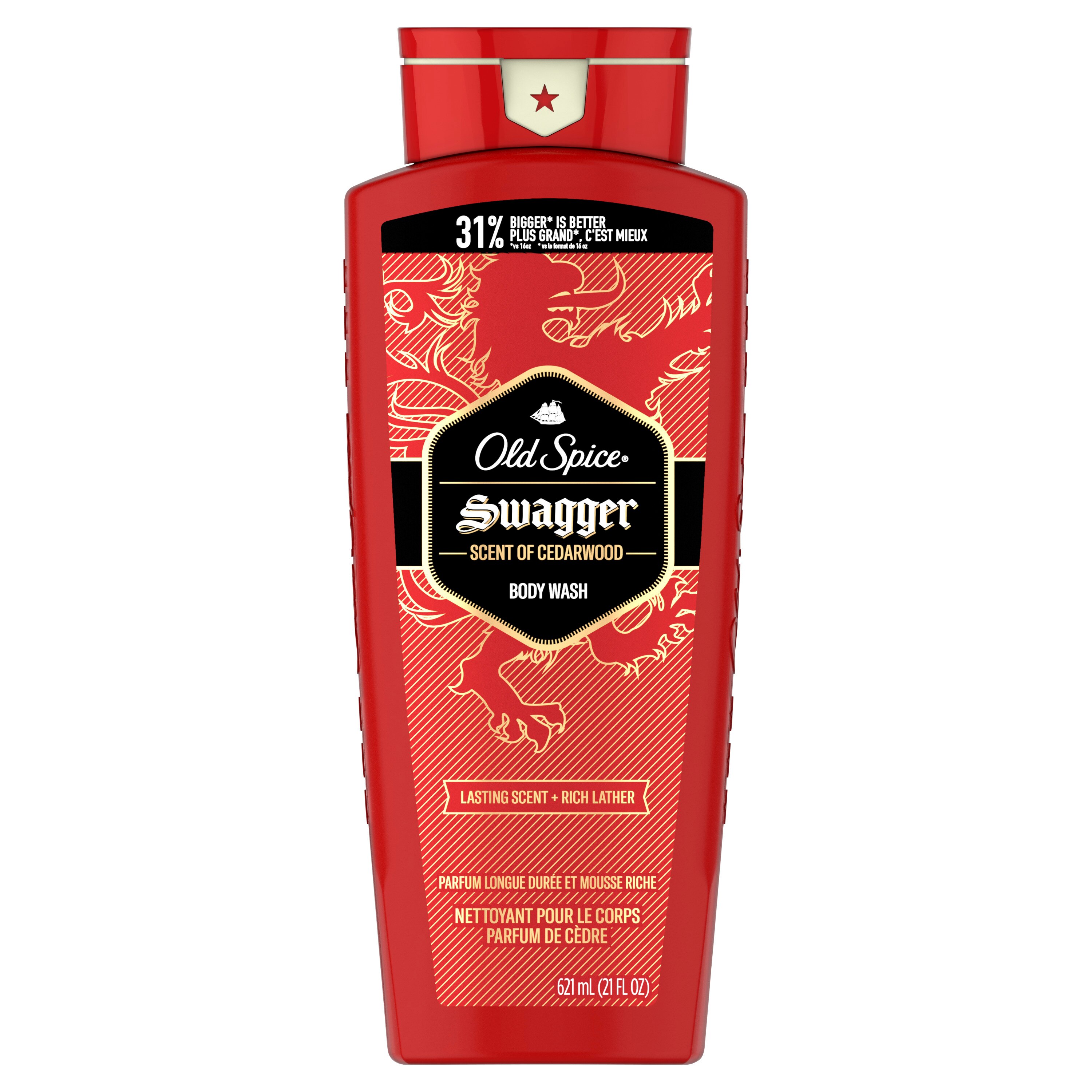 Old Spice Swagger Scent of Confidence - Gel de baño para hombres, 21 oz