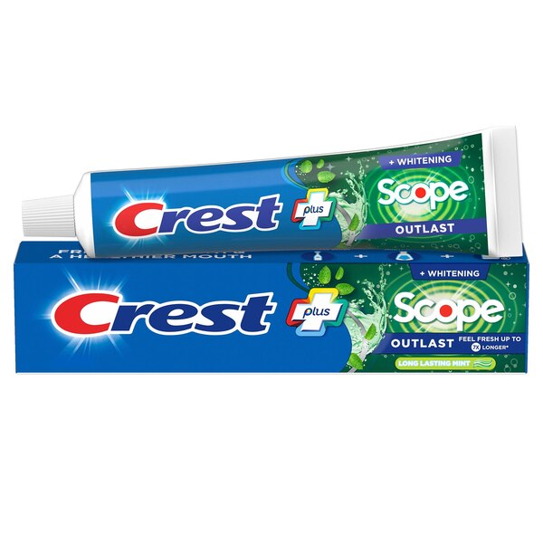 Crest Complete Plus Scope Outlast Whitening Fluoride Toothpaste, Long Lasting Mint