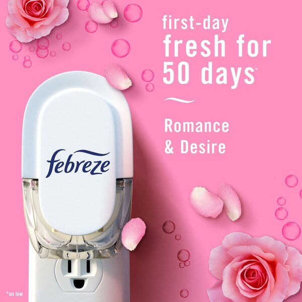 Febreze PLUG Romance & Desire Scented Oil Refill, Pink Rose Petals & Champagne Spritz , 1 ct