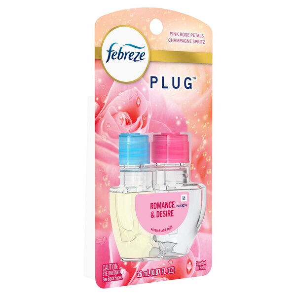 Febreze PLUG Romance & Desire Scented Oil Refill, Pink Rose Petals & Champagne Spritz , 1 ct