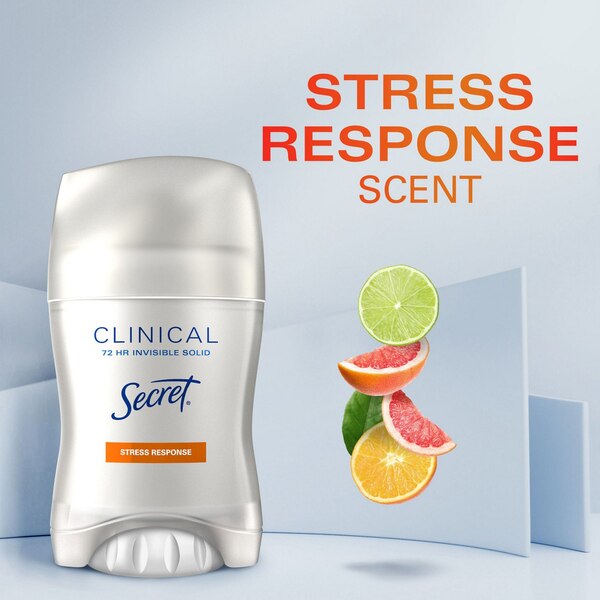 Secret Clinical Strength 72-Hour Antiperspirant & Deodorant Stick, Stress Response, 1.6 OZ