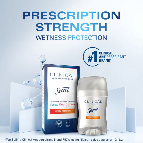 Secret Clinical Strength 72-Hour Antiperspirant & Deodorant Stick, Stress Response, 1.6 OZ