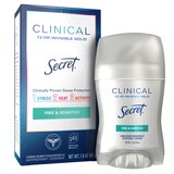 Secret Clinical Strength 72-Hour Antiperspirant & Deodorant Stick, Free & Sensitive, 1.6 OZ, thumbnail image