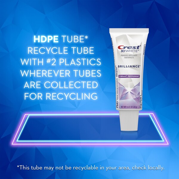 Crest 3D White Brilliance Toothpaste, Vibrant Peppermint, 0.85 OZ