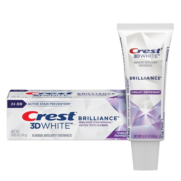 Crest 3D White Brilliance Toothpaste, Vibrant Peppermint, 0.85 OZ