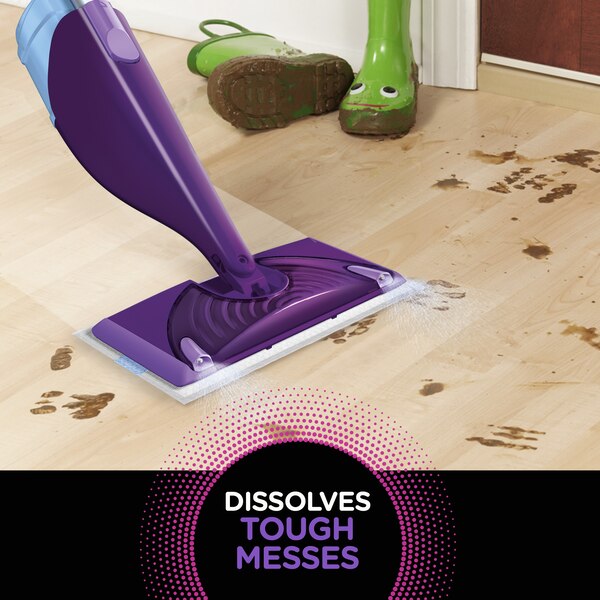 Swiffer WetJet Mop Starter Kit (1 Spray Mop, 5 Mopping Pads, 1 Floor Cleaner Liquid Solution)