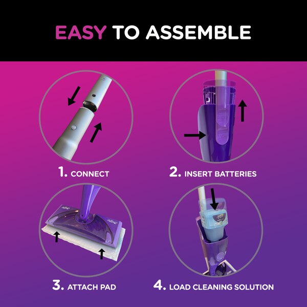 Swiffer WetJet Mop Starter Kit (1 Spray Mop, 5 Mopping Pads, 1 Floor Cleaner Liquid Solution)