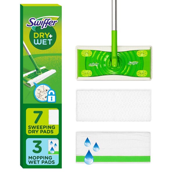 Swiffer Sweeper 2-in-1 Dry + Wet Multi Surface Floor Sweeping & Mopping Starter Kit