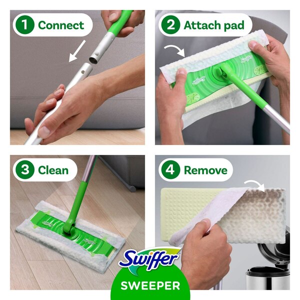 Swiffer Sweeper 2-in-1 Dry + Wet Multi Surface Floor Sweeping & Mopping Starter Kit