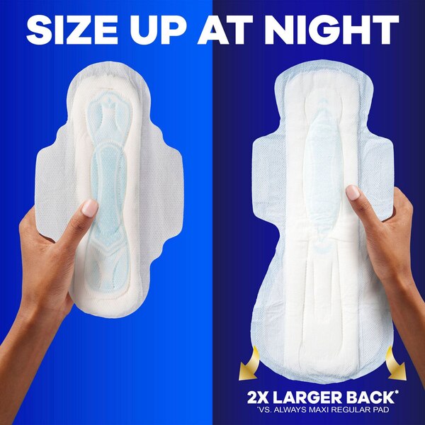 Always Size 5 Maxi Pads with Wings, Unscented, Extra Heavy Overnight