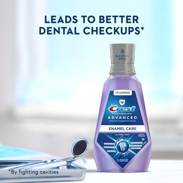 Crest Pro-Health Advanced Enamel Care Anticavity Fluoride Mouthwash, Alcohol-Free, 1 L