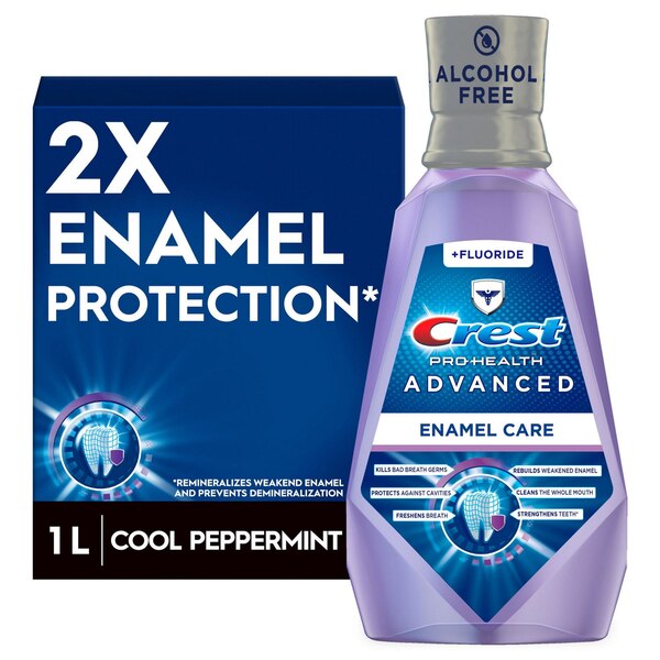 Crest Pro-Health Advanced Enamel Care Anticavity Fluoride Mouthwash, Alcohol-Free, 1 L