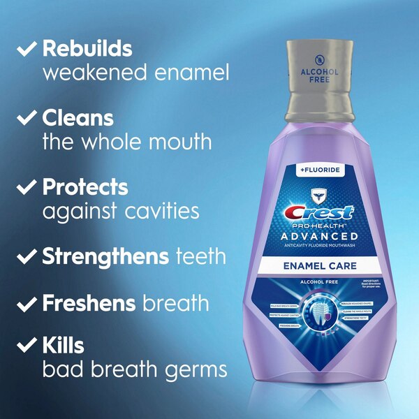 Crest Pro-Health Advanced Enamel Care Anticavity Fluoride Mouthwash, Alcohol-Free, 1 L