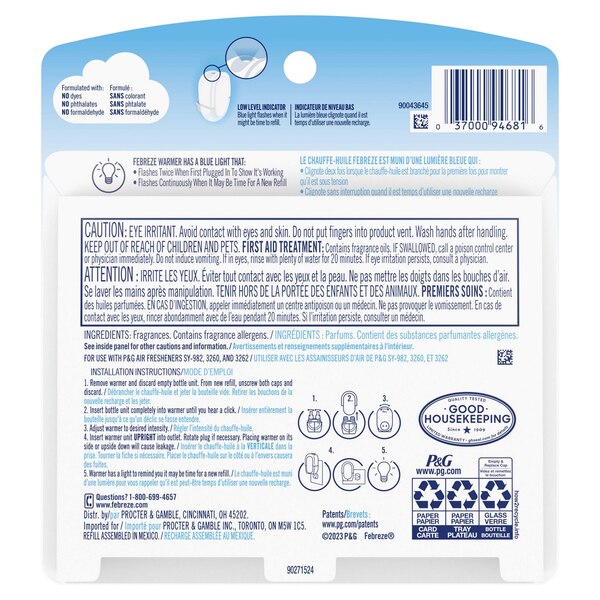 Febreze PLUG Air Freshener Oil Refill, Downy April Fresh Scent, 2 ct