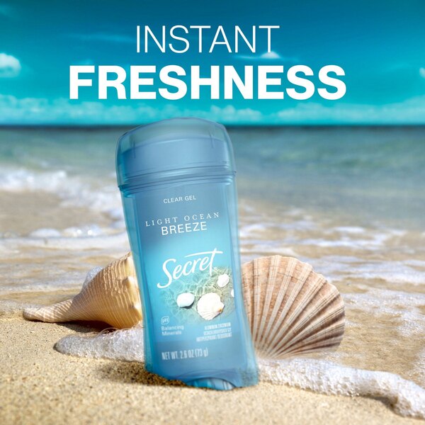Secret 48-Hour Clear Gel Antiperspirant Stick, Ocean Breeze, 2.6 OZ