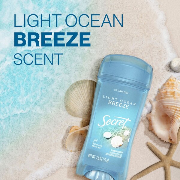 Secret 48-Hour Clear Gel Antiperspirant Stick, Ocean Breeze, 2.6 OZ
