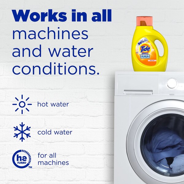 Tide Simply + Odor Rescue Liquid Laundry Detergent, Fresh Linen, 20 Loads, 31 oz