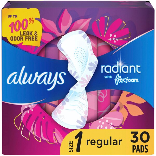 Always Radiant Size 1 Pads, Scented, Regular