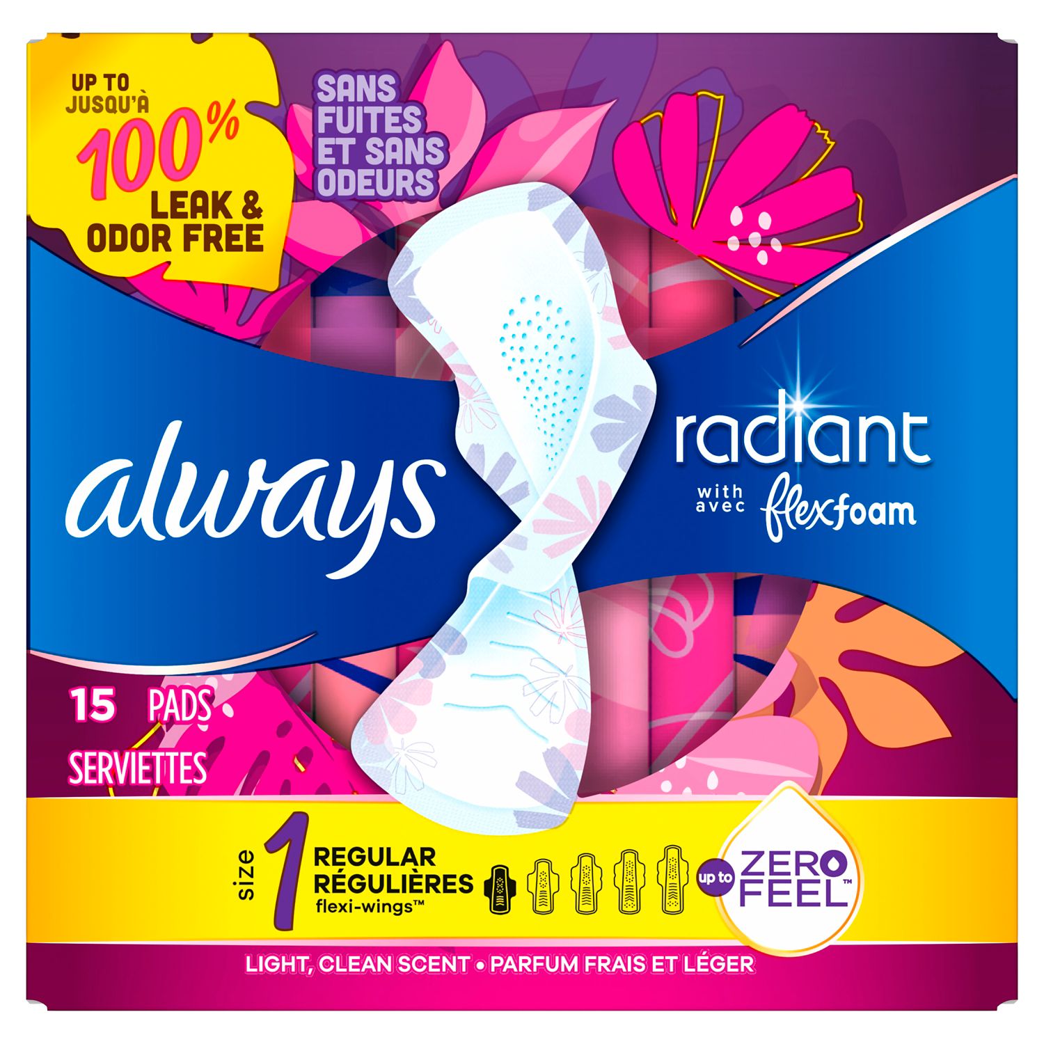 Always Radiant, Reg, Size 1, 15 CT