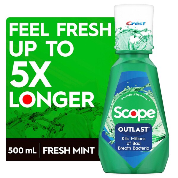 Scope Squeez Mouthwash Concentrate, 50 Uses, Cool Peppermint, 3.3 OZ