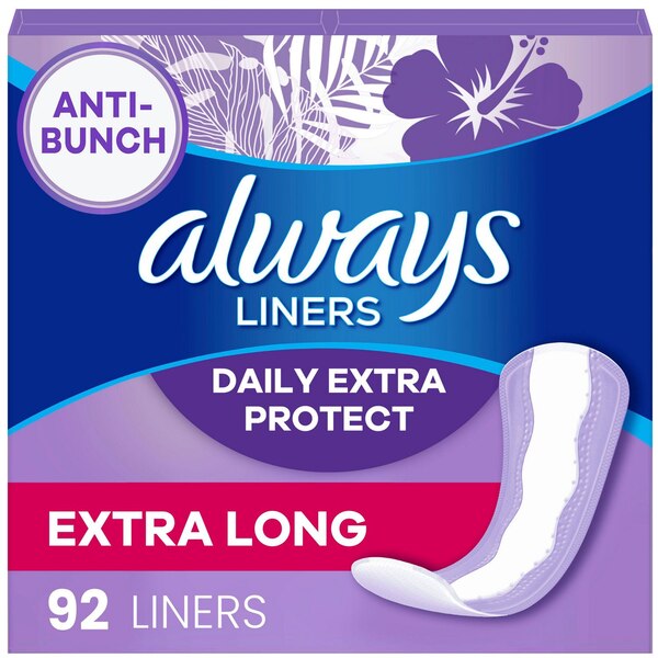 Always Xtra Protection Daily Panty Liners Extra Long, 92 CT