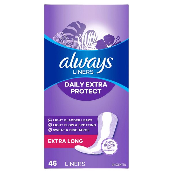 Always Xtra Protection Daily Panty Liners Extra Long, 92 CT