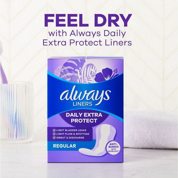 Always Xtra Protection Daily Panty Liners Extra Long, 92 CT
