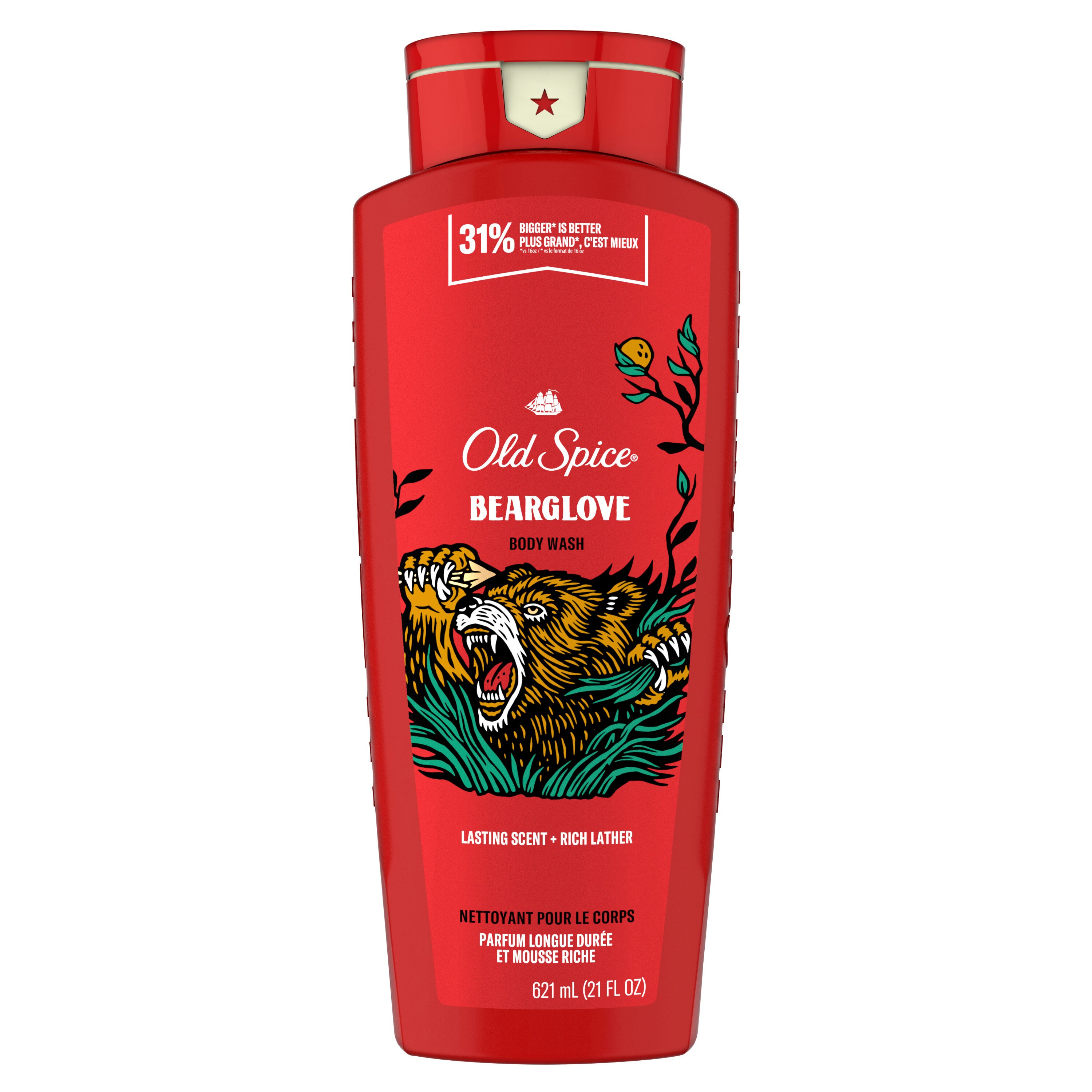 Old Spice Wild Bearglove Scent Body Wash for Men, 21 OZ